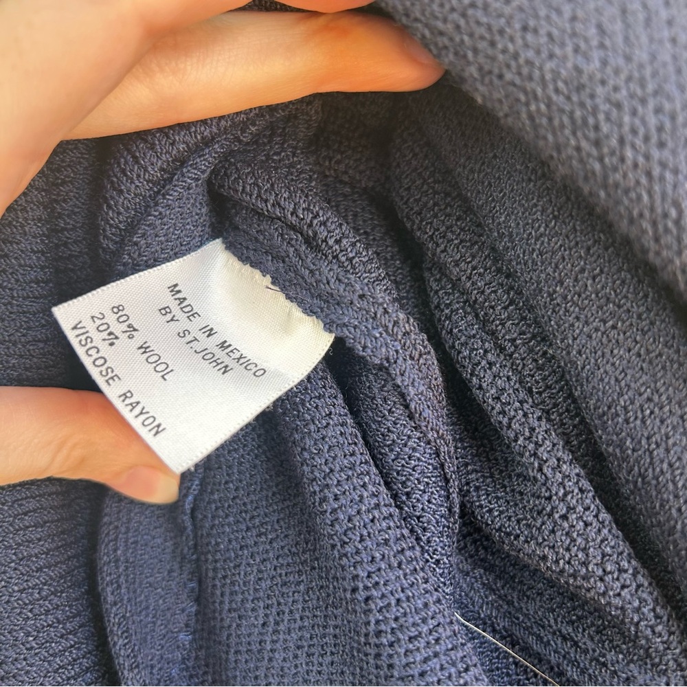 ST JOHN Sport Navy Blue Santana Knit Maxi Skirt - Picture 5 of 5